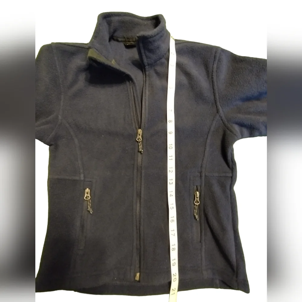 💚 Dark Blue Port Authority Fleece Zippered Jacket Youth Small
